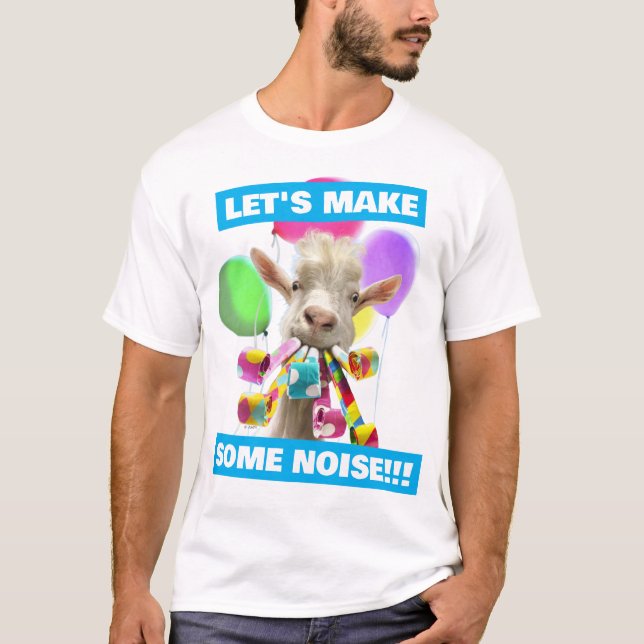 T-shirt Chèvre avec des pétards de fête (Devant)