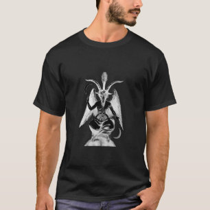 T-shirt Chèvre Baphomet d'or avec symboles sataniques