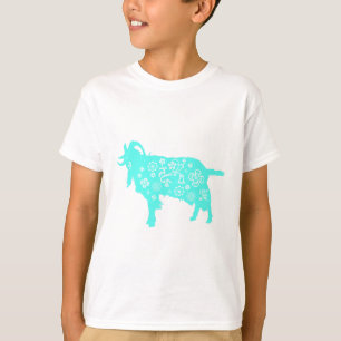T-shirt Chèvre bleue Chinois Nouvel An Têt Enfants Blanc T