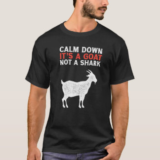 T-shirt Chèvre Calm Down C'est une chèvre pas un requin
