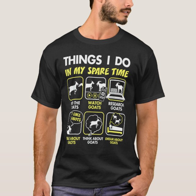 T-shirt Chèvre Ce Que Je Fais Dans Mon Temps Libre Chèvre (Devant)
