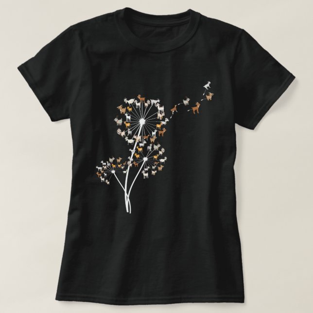 T-shirt Chèvre Dandelion Fleur Amusante Animaux Amateurs T (Design devant)