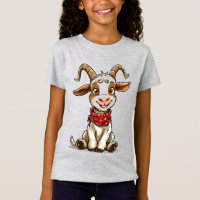 Chèvre de dessin animé adorable portant un bandana