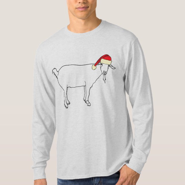 T-shirt Chèvre de Noël Drôle Père Noël Animal Festive Humo (Devant)