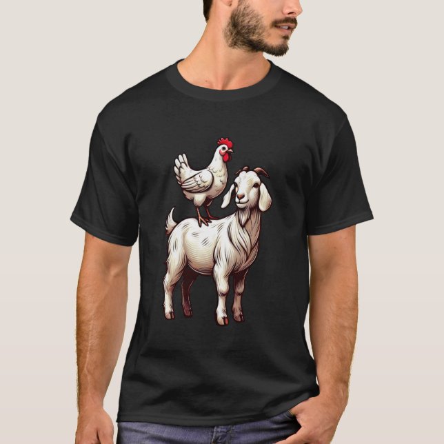 T-shirt Chèvre de poulet mignon (Devant)