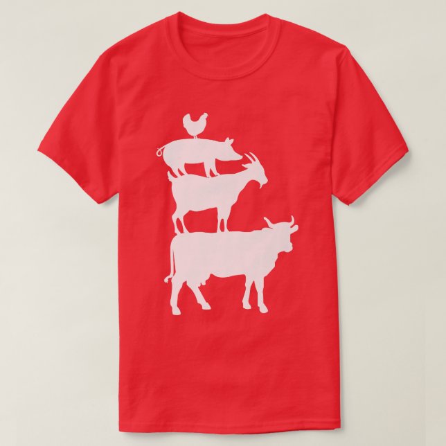 T-shirt Chèvre de vache Porc Poulet fermier Animal Pays (Design devant)