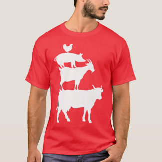 T-shirt Chèvre de vache Porc Poulet fermier Animal Pays
