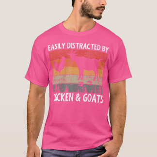 T-shirt Chèvre Drôle Facilement Distrait Par Les Chèvres D