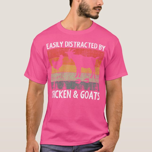 T-shirt Chèvre Drôle Facilement Distrait Par Les Chèvres D (Devant)