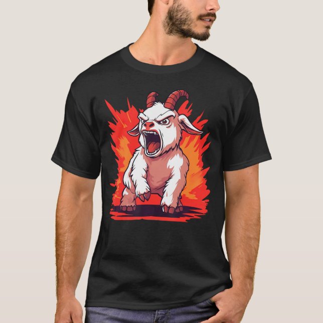 T-shirt Chèvre en colère Chèvre drôle (Devant)
