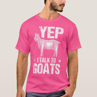 T-shirt Chèvre Farmer Drôle Oui Je Parle Aux Chèvres