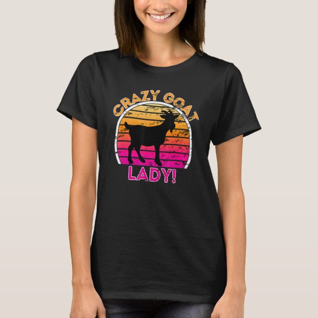 T-shirt Chèvre folle Lady Funny Retro Chèvre (Devant)