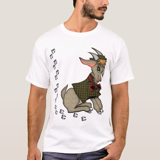 T-shirt Chèvre garçon mignonne avec Bowtie (Devant)
