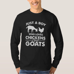 T-shirt Chèvre Juste un garçon qui aime Poulets et chèvres