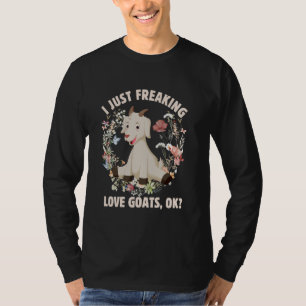 T-shirt Chèvre mignonne Je viens de freaking Love Chèvres 