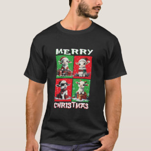 T-shirt Chèvre mignonne Père Noël Animaux Amoureux Joyeux 