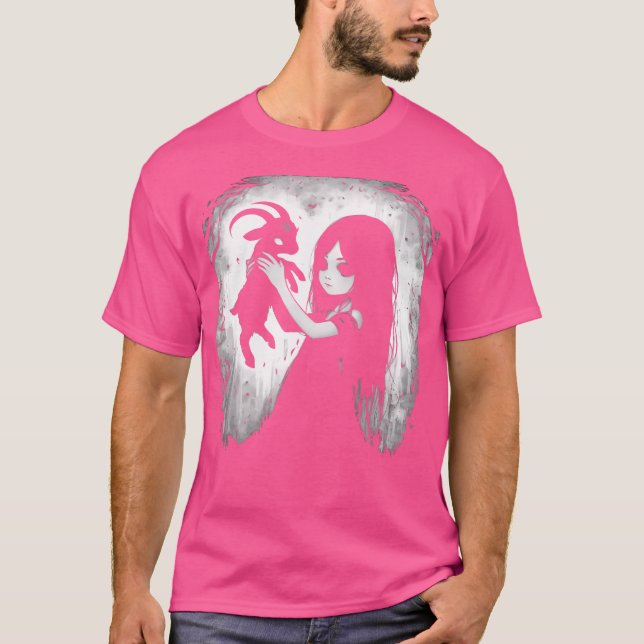 T-shirt Chèvre noire Démon Baphomet Satanic Goth Dark Alt  (Devant)