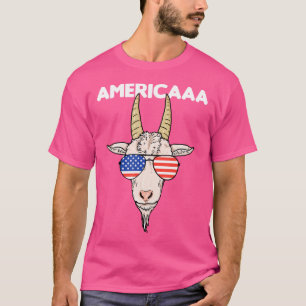 T-shirt Chèvre patriotique 4 juillet Hommes Garçons Drôle 