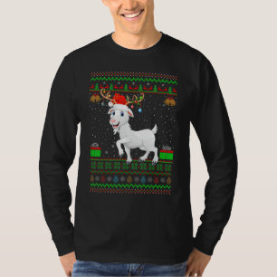 T-shirt Chèvre Santa Chapeau Correspondant Vilain Chèvre N