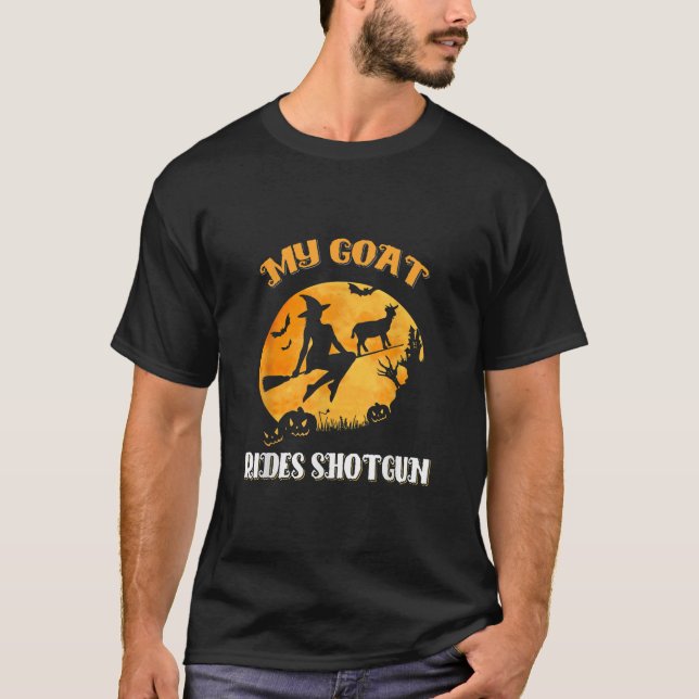 T-shirt Chèvre Shotgun Effrayant Halloween (Devant)