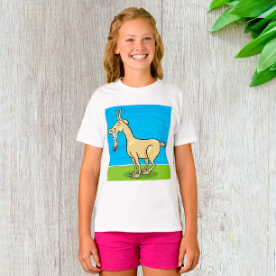 T-shirt Chèvre Souriante Dessin Animé Fermier Animal