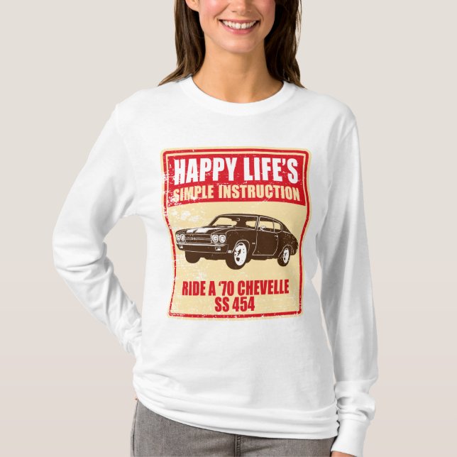 T-shirt Chevrolet 1970 Chevelle solides solubles 454 (Devant)