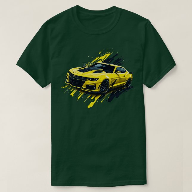 T-shirt Chevrolet Camaro de cinquième génération jaune (Design devant)