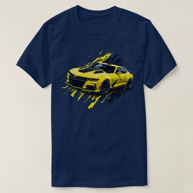 T-shirt Chevrolet Camaro de cinquième génération jaune (Design devant)