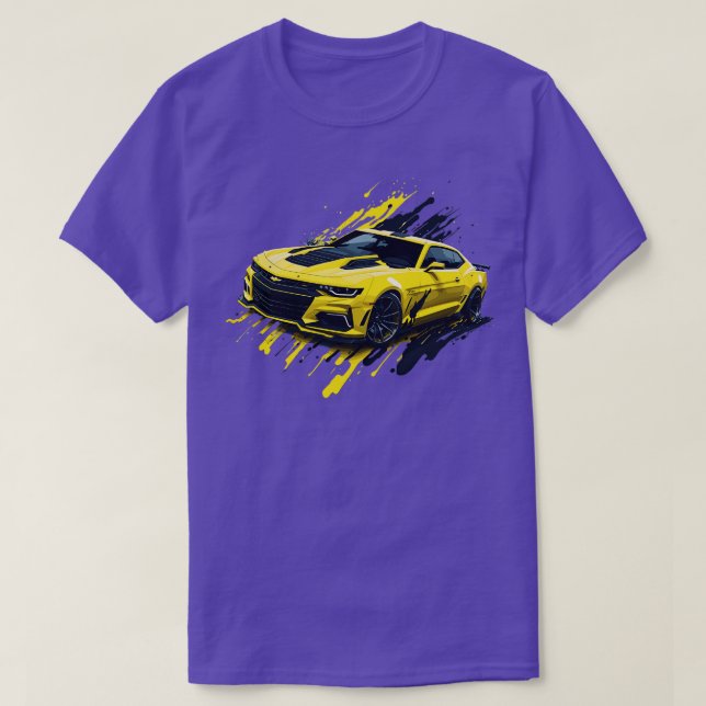 T-shirt Chevrolet Camaro de cinquième génération jaune (Design devant)