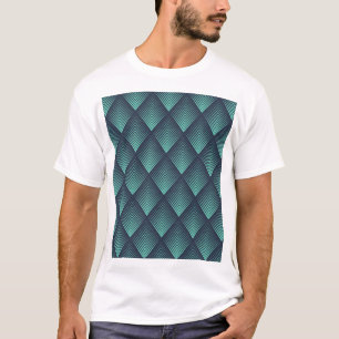 T-shirt Chevron Op-Art bleu néon.