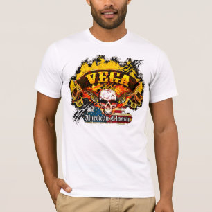 T-shirt Chevy Vega - crâne de bannière de burn-out -