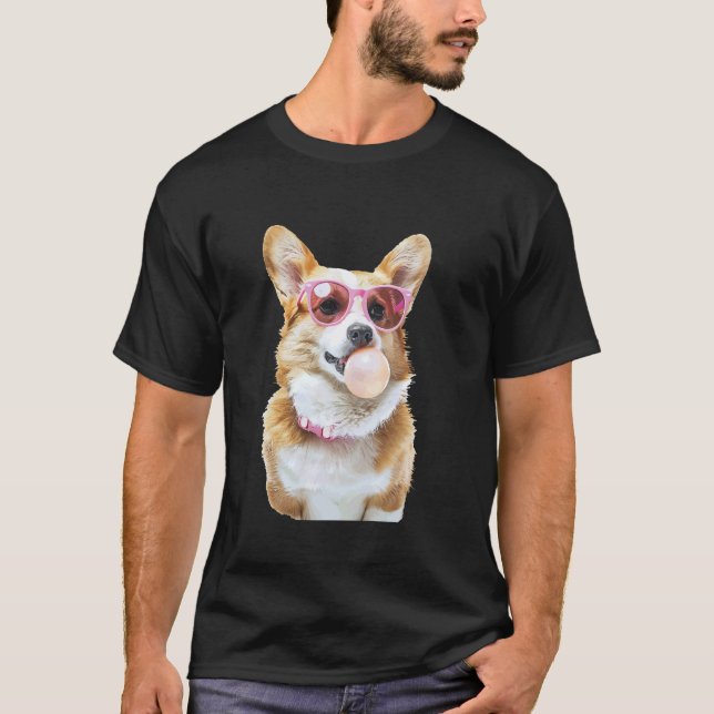 T-shirt Chewing-gum bulles Corgi (Devant)