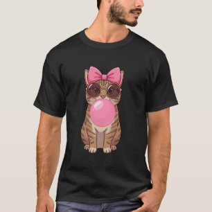 T-shirt Chewing-gum chat mignon hommes femmes