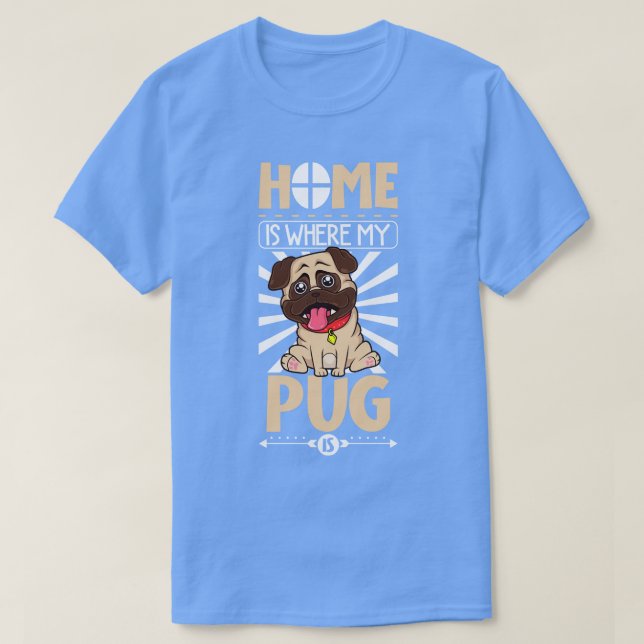 T-shirt Chez moi, mon Carlin est Carlin (Design devant)