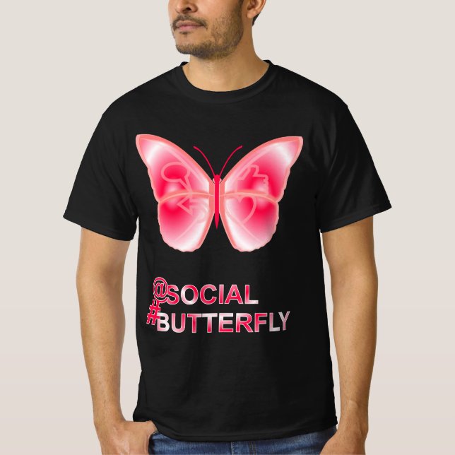 T-shirt Chez Social Hashtag Papillon (Devant)