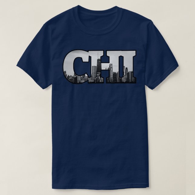 T-shirt CHI Chicago City Skyline du centre-ville de Chicag (Design devant)