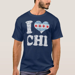 T-shirt CHI de drapeau de Chicago du coeur I