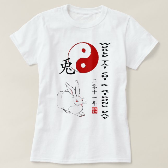 T-shirt Chi de Tai du monde et jour 2011 de Qigong (Design devant)