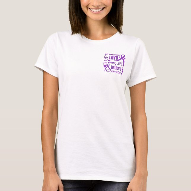 T-shirt Chiari Malformation Hope Words Collage (Devant)