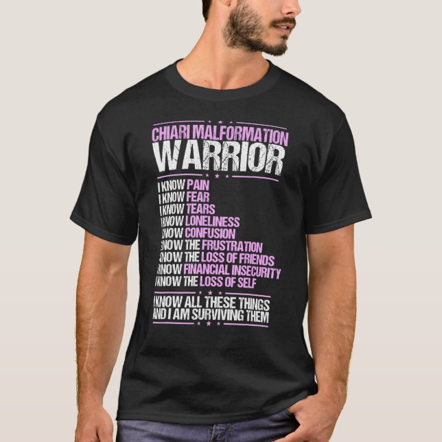 T-shirt Chiari Malformation Sensibilisation Douleur Surviv (Devant)