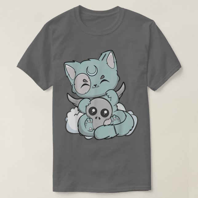 T-shirt Chibi Anime Chat Kawaii Neko Goth Fairy Kei Kitten (Design devant)