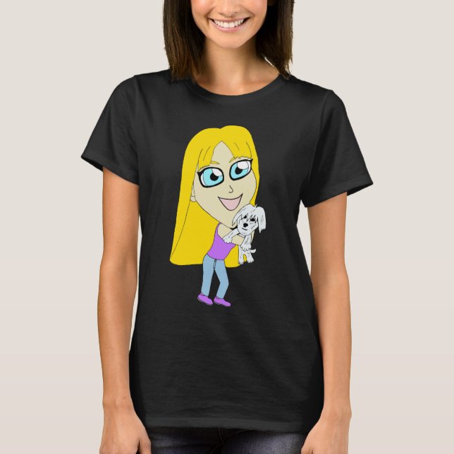 T-shirt Chibi avec un chiot (Devant)