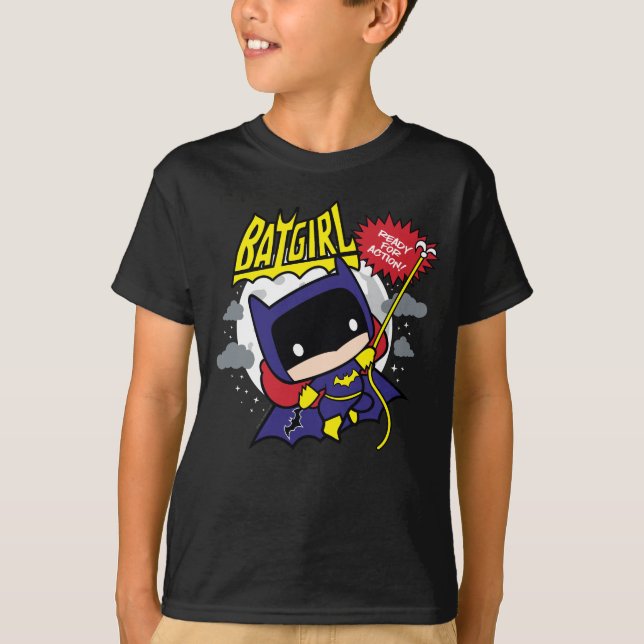 T-shirt Chibi Batgirl Prêt Pour L'Action (Devant)