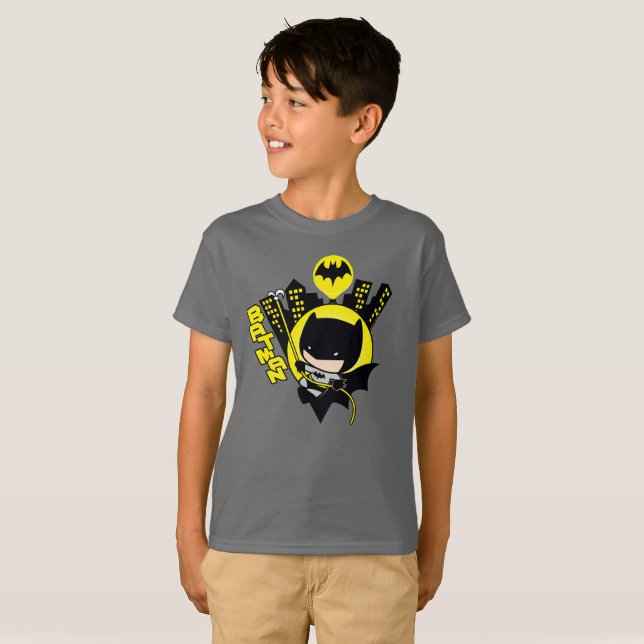 T-shirt Chibi Batman Évolue La Ville (Devant entier)