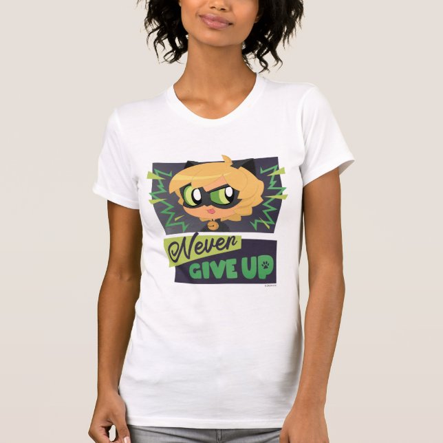 T-shirt Chibi Cat Noir n'abandonne jamais (Devant)