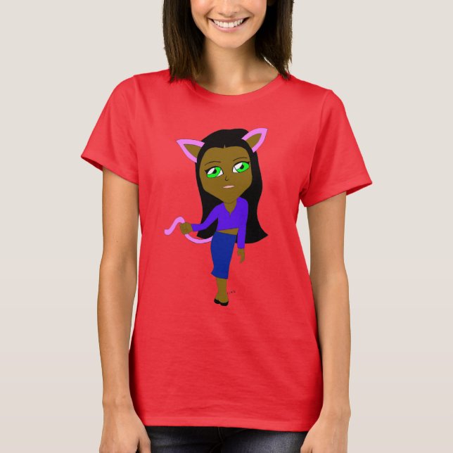 T-shirt chibi catgirl (Devant)