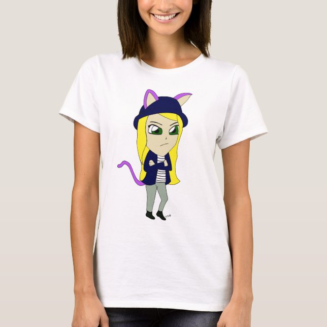 T-shirt chibi catgirl (Devant)