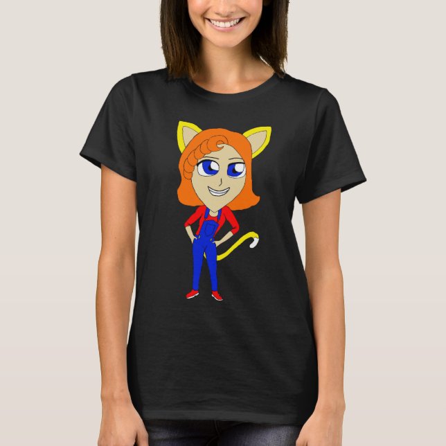 T-shirt chibi catgirl (Devant)