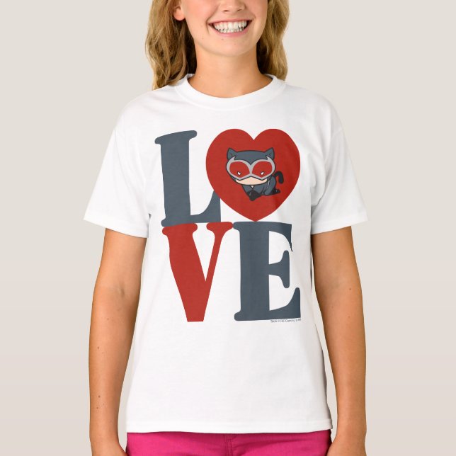 T-shirt Chibi Catwoman LOVE (Devant)