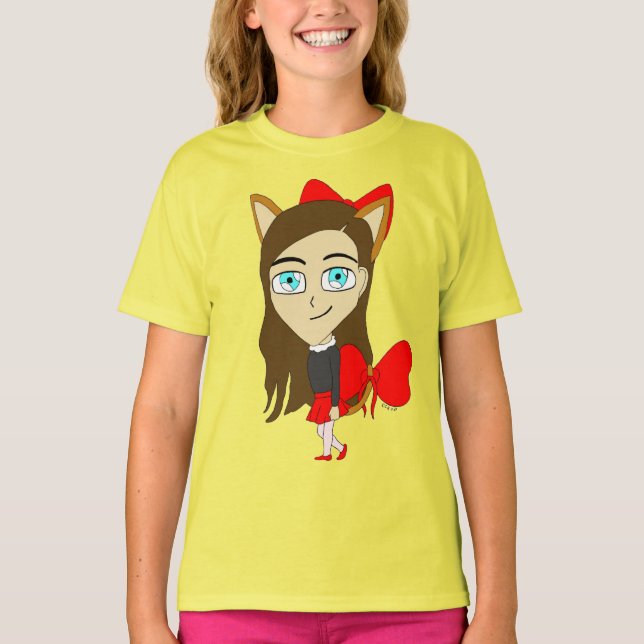 T-shirt chibi chatgirl (Devant)